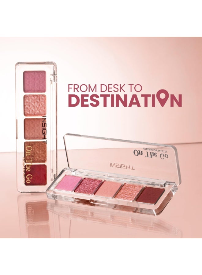 INSIGHT On The Go Eyeshadow Palette - Nora | Highly Pigmented | Silky Smooth | Crease-Free Blending | Shimmer & Matte Shades | Travel-Friendly (10g) - Image 4